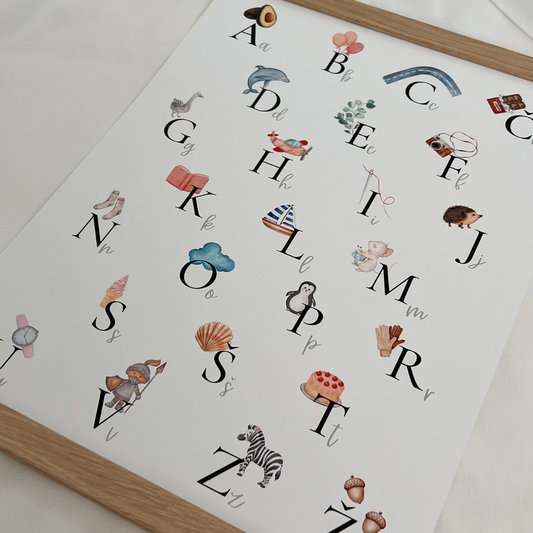 Poučen print ABC z okvirjem