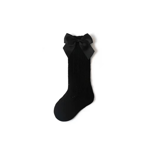 Otroške dokolenke s pentljo Black