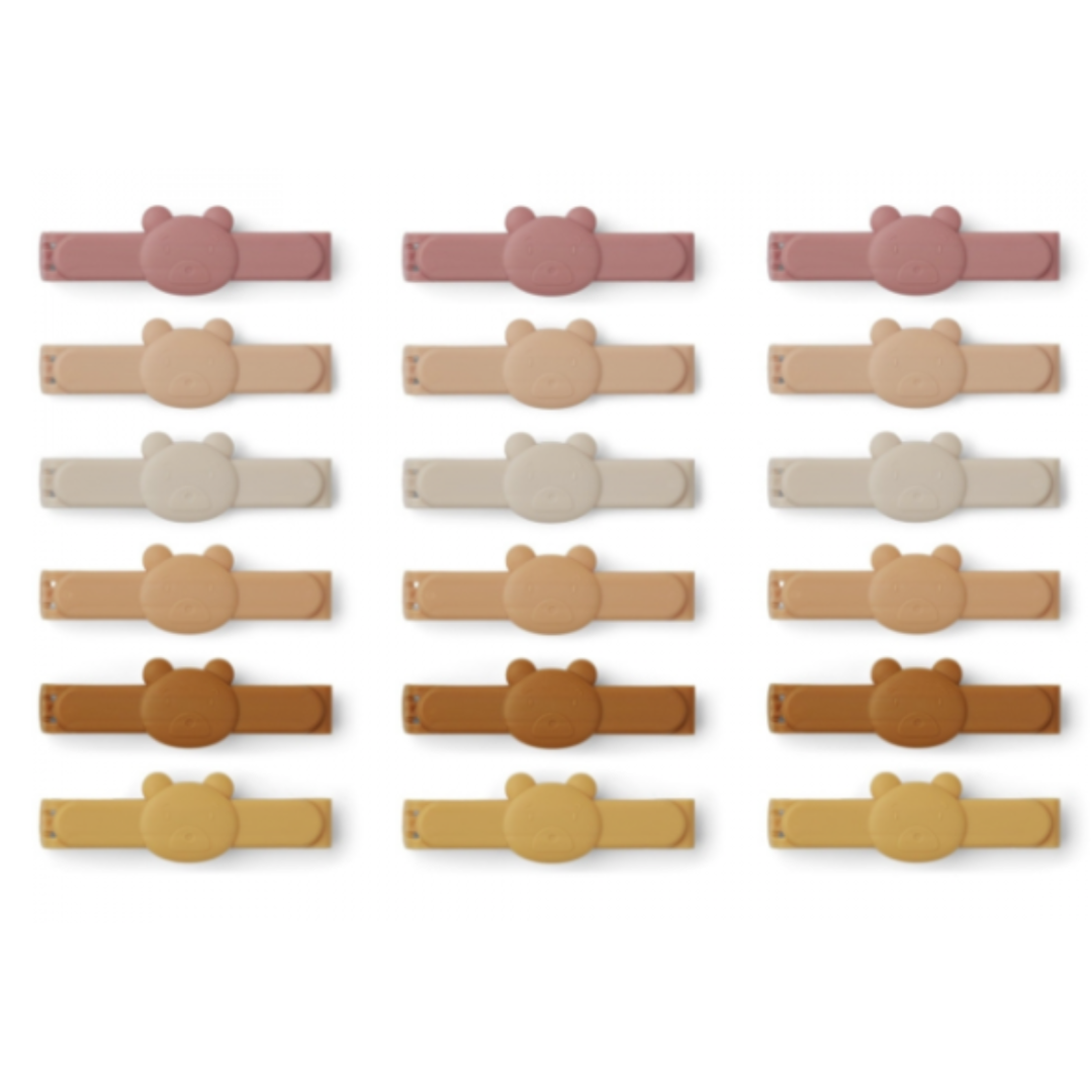 Set of 18 clips Gonzo Mr. bear rose multi mix