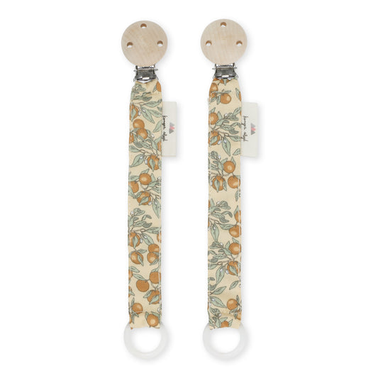 Set of 2 cotton clips for pacifier Orangery beige