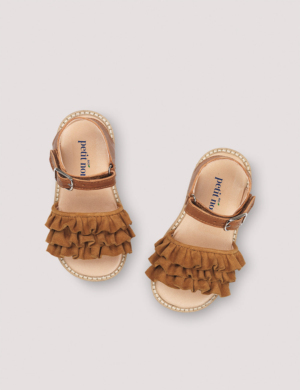 Sandali Ruffles Cognac