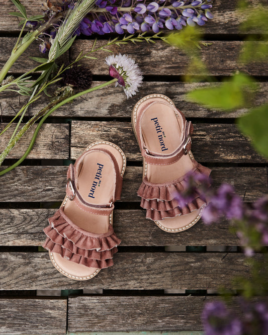 Sandali Ruffles Old rose